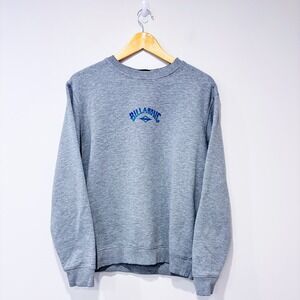 BILLABONG Grey logo crewneck sweatshirt | Casual streetwear cozy | Medium